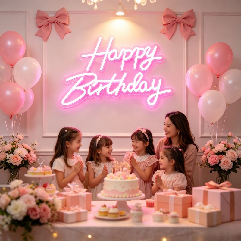 Custom Birthday Neon Sign for Party Decor & Backdrops