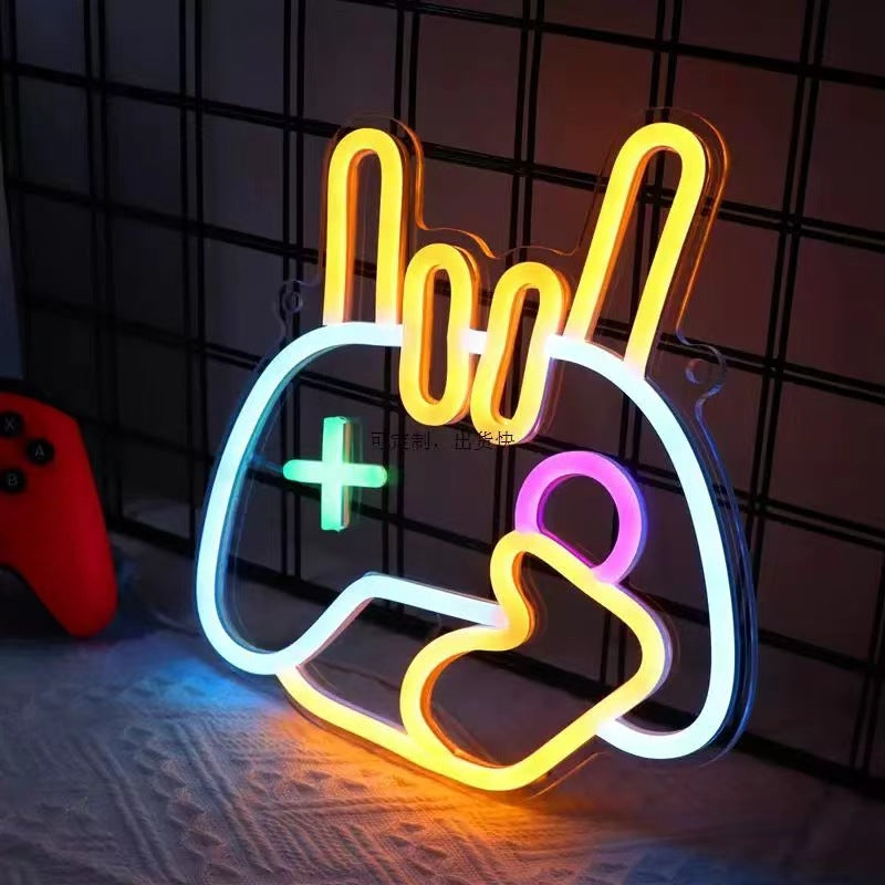 Colorful Gamepad Neon Sign for Gaming Rooms