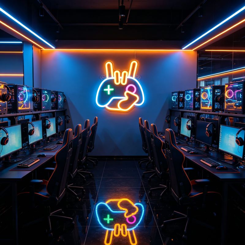 Colorful Gamepad Neon Sign for Gaming Rooms