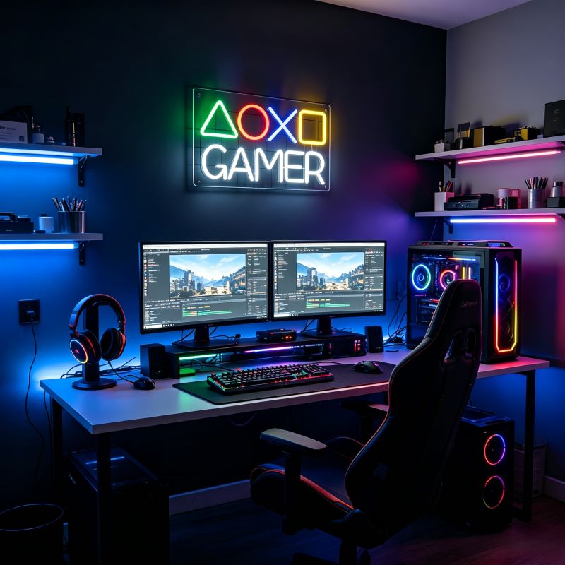 Multicolor Gaming Neon Sign for Game Rooms