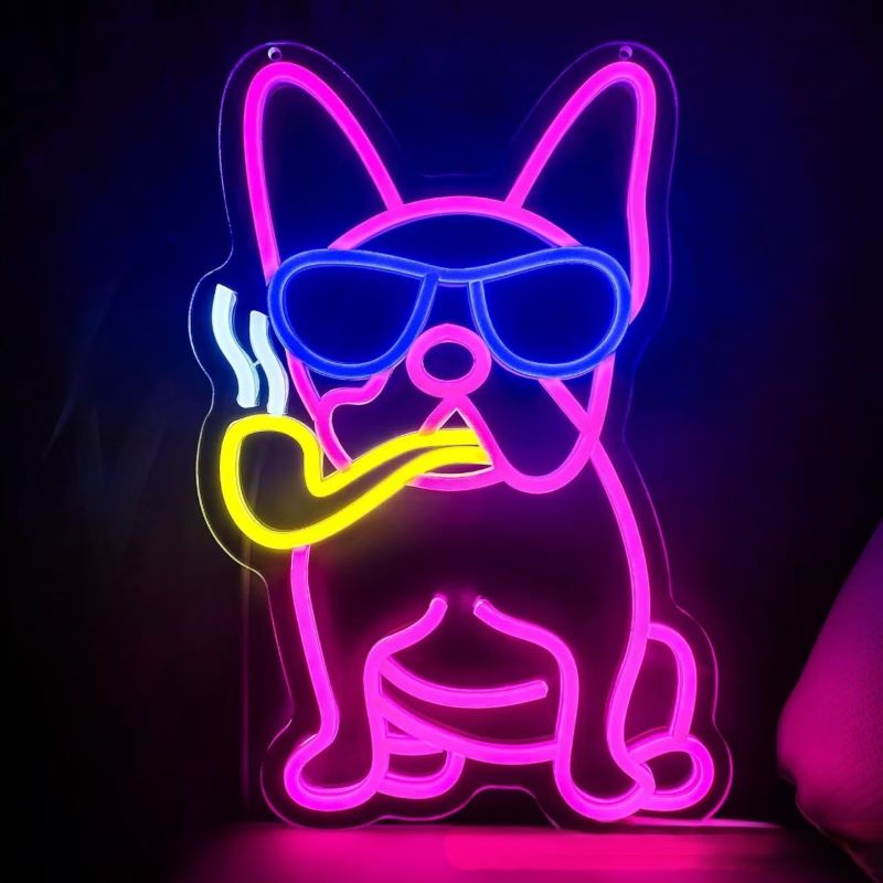 Cowboy Dog, Bulldog & Cactus Neon Signs – Bold Room Decor
