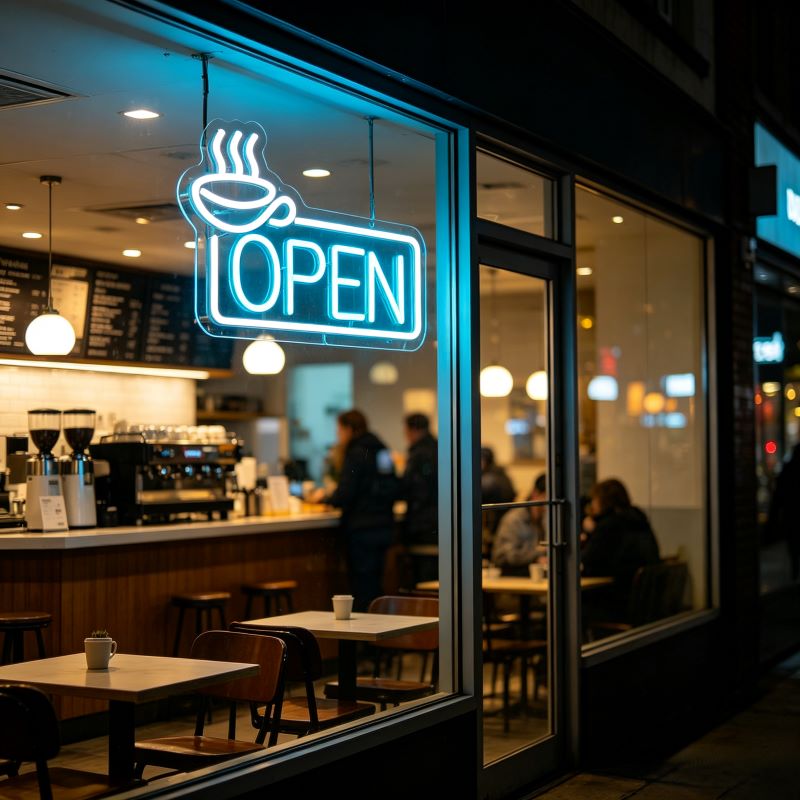 Colorful OPEN LED Neon Sign for Ratail & Storefronts