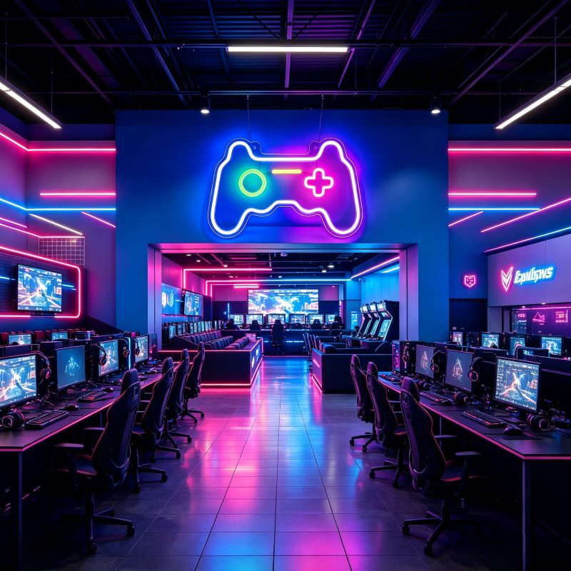 Colorful Gamepad Neon Sign for Gaming Rooms