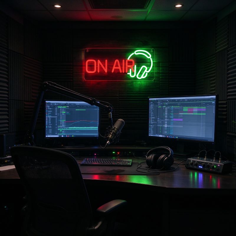 Creator Studio Neon Signs – Livestream & Podcast Decor