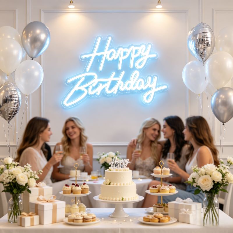 Custom Birthday Neon Sign for Party Decor & Backdrops