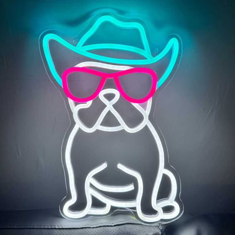 Cowboy Dog, Bulldog & Cactus Neon Signs – Bold Room Decor
