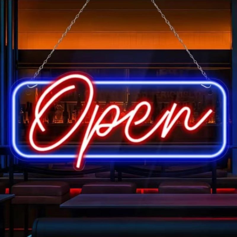 Colorful OPEN LED Neon Sign for Ratail & Storefronts