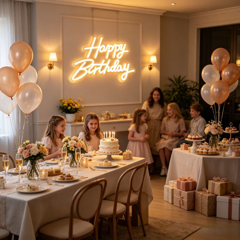 Custom Birthday Neon Sign for Party Decor & Backdrops