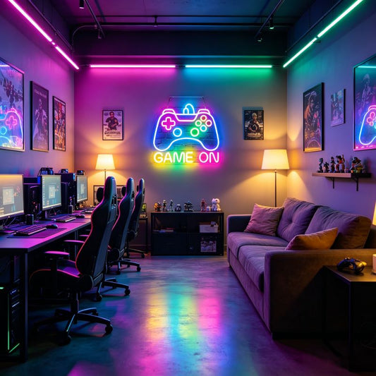 Gaming Room Gamepad Neon Sign