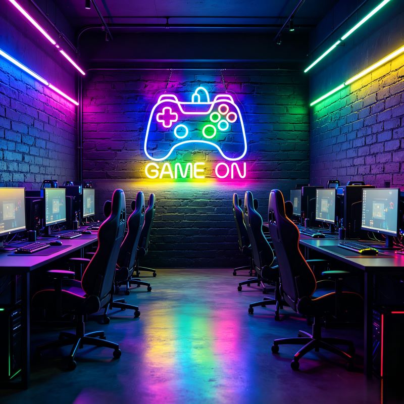 Colorful Gamepad Neon Sign for Gaming Rooms