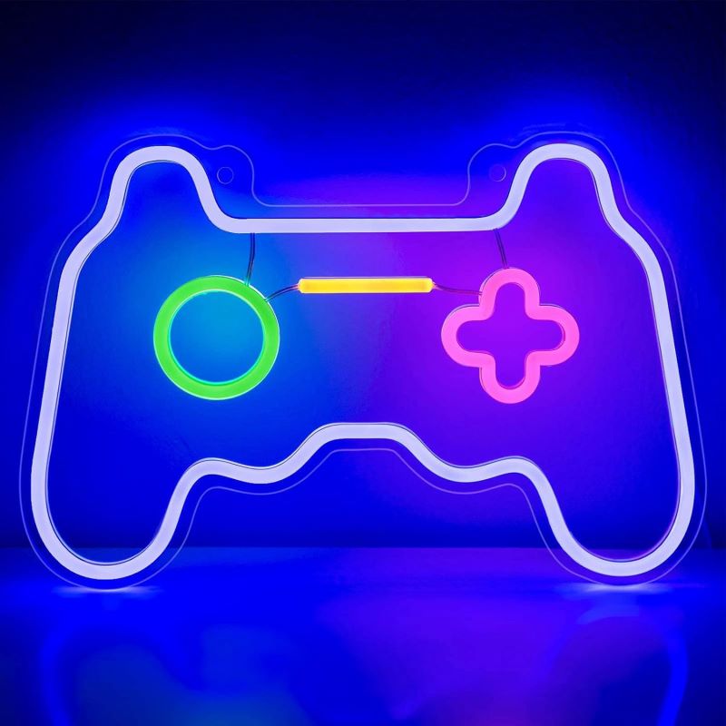 Colorful Gamepad Neon Sign for Gaming Rooms