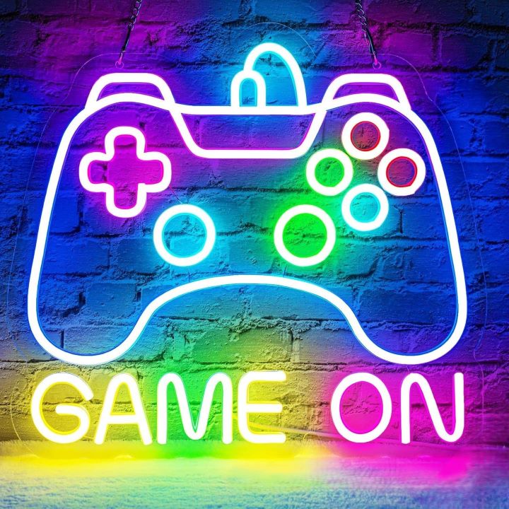 Colorful Gamepad Neon Sign for Gaming Rooms