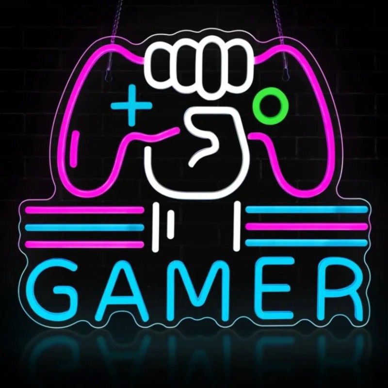 Colorful Gamepad Neon Sign for Gaming Rooms