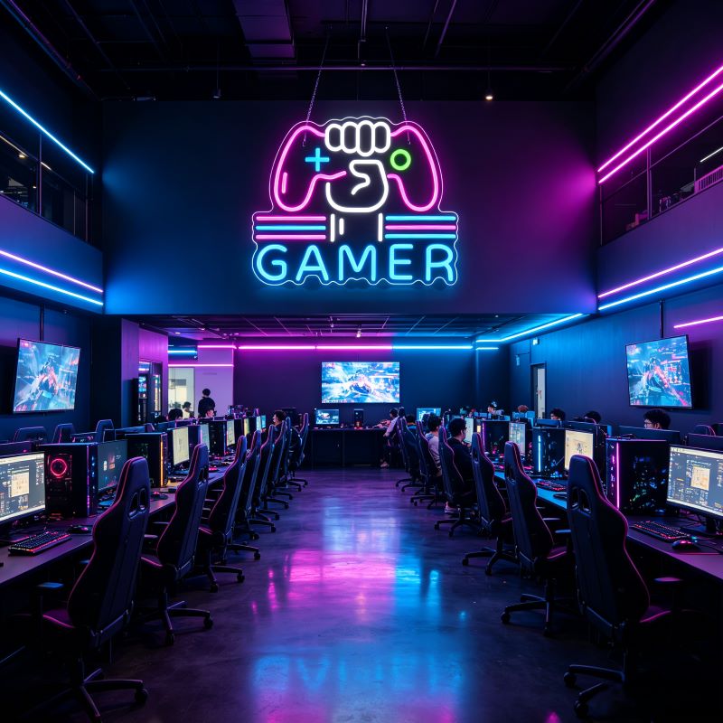 Colorful Gamepad Neon Sign for Gaming Rooms