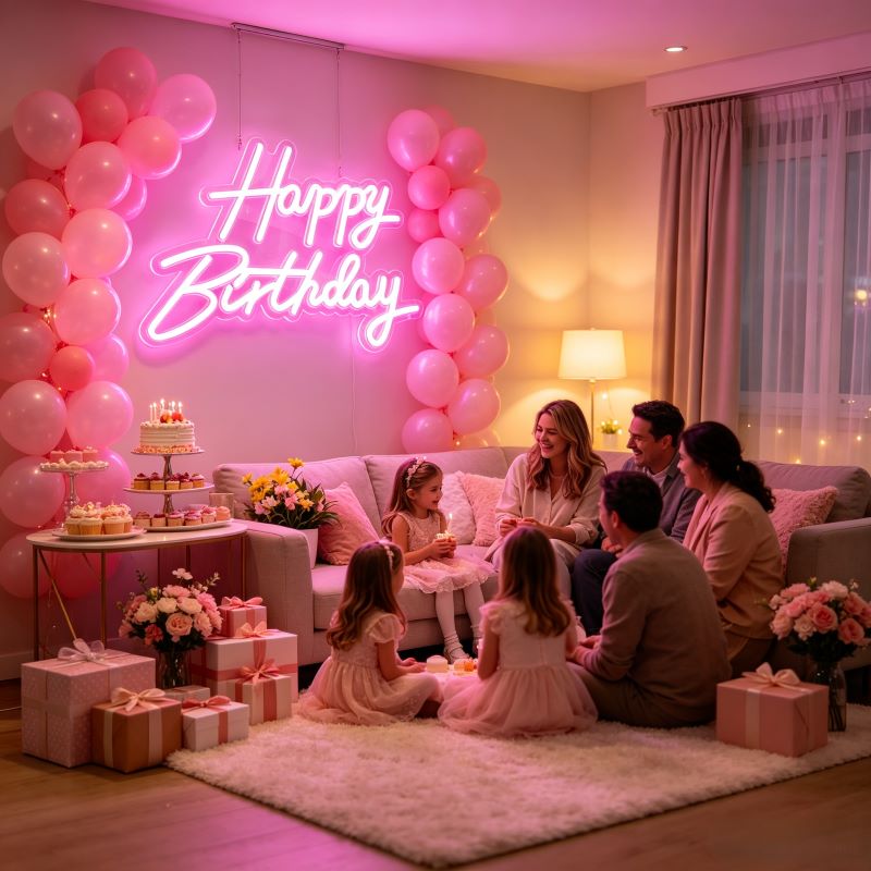 Custom Birthday Neon Sign for Party Decor & Backdrops