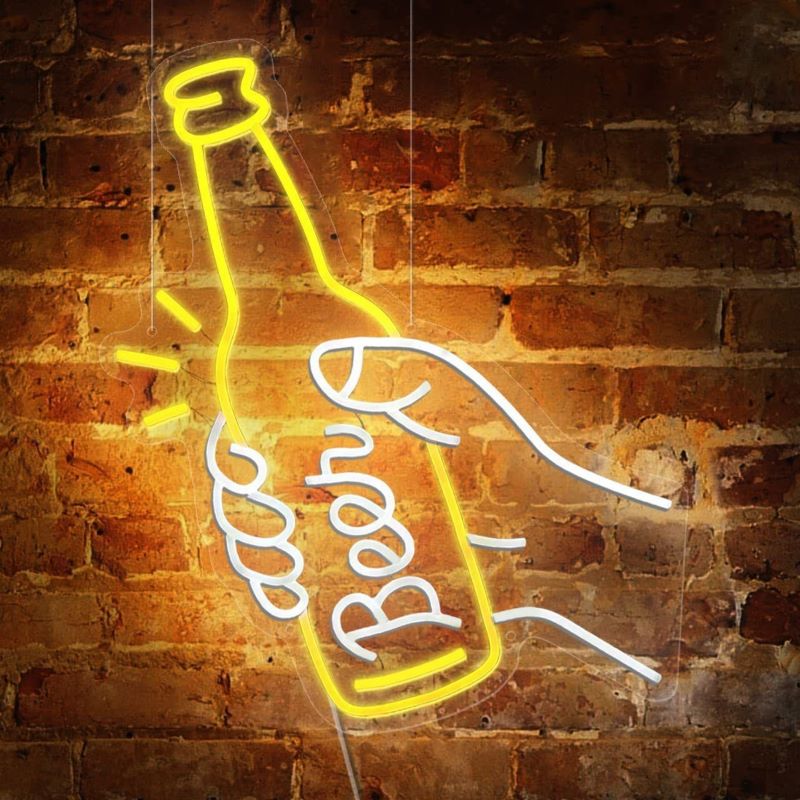 Drinking Cat Wine Neon Sign for Cocktail Bar Wall Decor