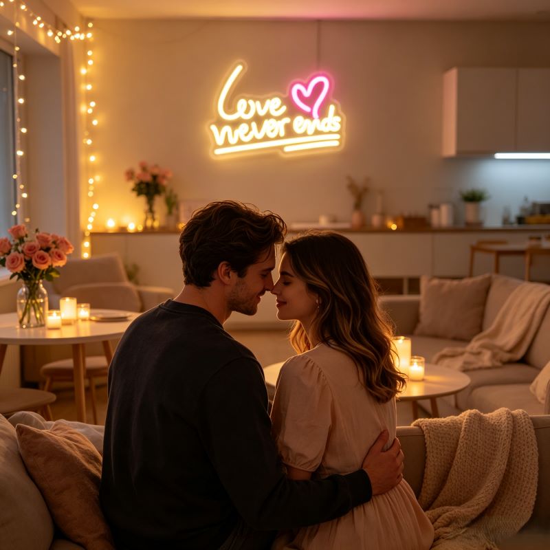 Heart-Shaped Neon Light – Personalized Proposal Neon Sign
