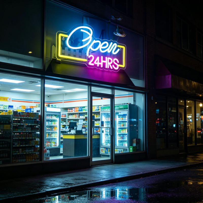 Colorful OPEN LED Neon Sign for Ratail & Storefronts
