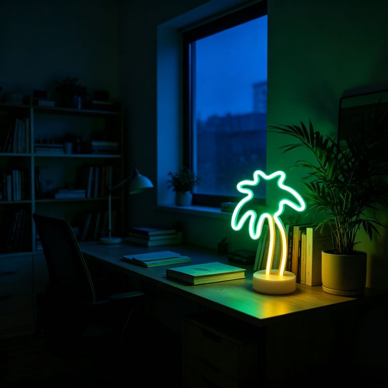 Fun-Shaped Desktop Neon Lights | Colorful & Playful Designs