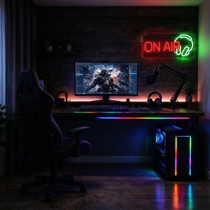 Creator Studio Neon Signs – Livestream & Podcast Decor