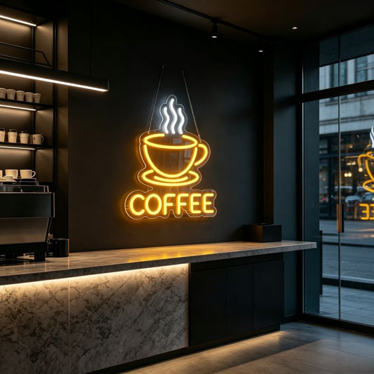 VintageCoffeeMugNeonSignforCoffeeBar