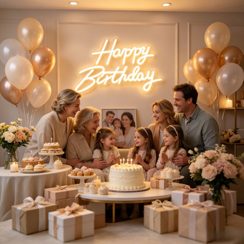 Custom Birthday Neon Sign for Party Decor & Backdrops