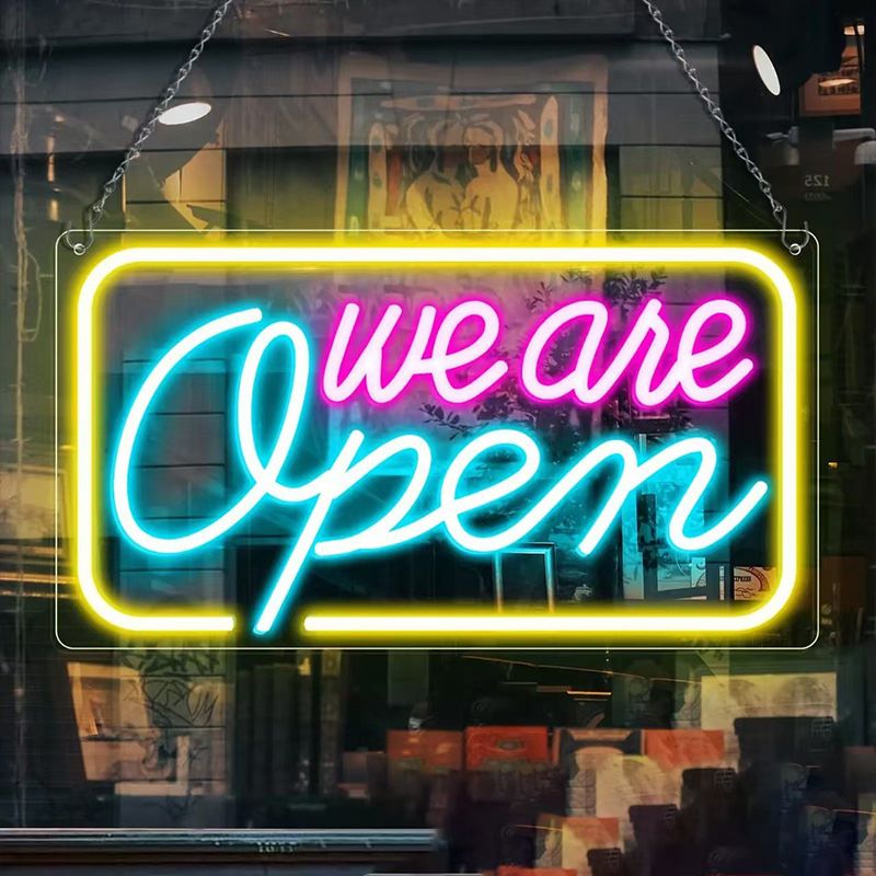 Colorful OPEN LED Neon Sign for Ratail & Storefronts