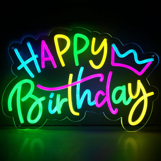 Multicolor Custom Birthday Neon Sign for Party Decor